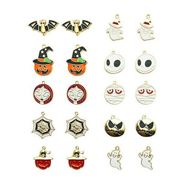 14* Multi-Colors Mixed Halloween Series Enamel Charms Pendant Jewelry Findings